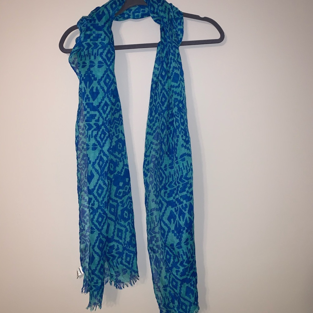 Blue and green scarf
